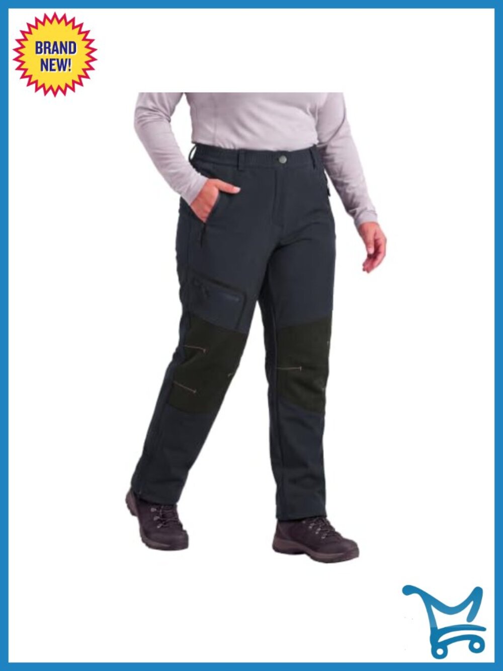 Women Plus Size Fleece Lined Hiking Pants Softshell Winter